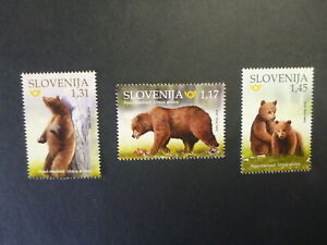 SLOVENIA 2019 Fauna - Brown Bear Set 3 Mint Stamps