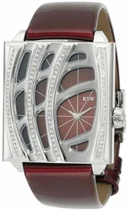 RSW Women's 6020.BS.L4.4.D1 Wonderland Maroon Dial Patent Leather Diamond Watch - Picture 1 of 9