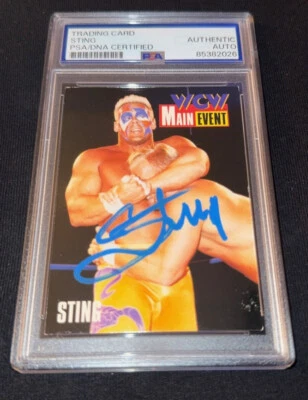 Sting Signed Autograph Slabbed 1995 WCW Main Event Card PSA DNA - Image 1 of 2