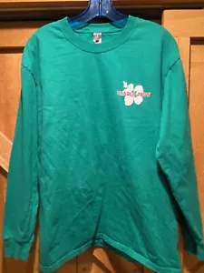 Trader Joe’s Employee Long Sleeve Shirt Green Flower Logo Sz Men’s Large - Picture 1 of 5
