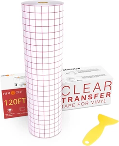 Nastro di Trasferimento per Vinile - 12" X 120 Ft con Griglia di Allineamento Rossa Carta di Trasferimento per C - Foto 1 di 12