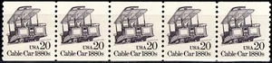 USA 1988 20¢ CABLE CAR 1880s TRANSPORTATION SERIES 5 STAMP SCOTT 2263 MNH - Picture 1 of 3