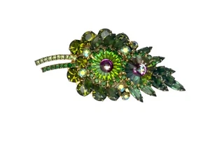 Juliana Vintage Original Brooch Costume Jewelry Leaf - Picture 1 of 9