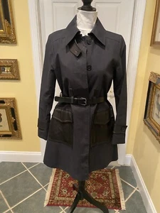 THEORIE TRENCHCOAT STIL CEDRICA_KOLOSSEUM BAUMWOLLE & LEDER MARINEBLAU & SCHWARZ GRÖSSE M - Bild 1 von 12
