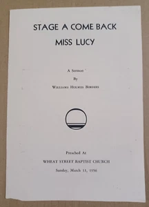 1956 Sermon, William Holmes Borders, Civil Rights, Rare, Aurethine Lucy Alabama - Bild 1 von 5