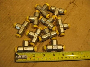 Lot of 10 Parker JPB10 Prestolok 10mm Union Tee Brass Push To Connect Fitting - Picture 1 of 6