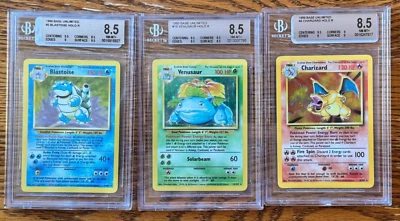 Pokemon Base Set Unlimited Complete holos 1-16 BGS 8.5+ Charizard PSA NM-Mint+ - Image 1 of 4