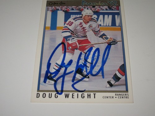 DOUG WEIGHT AUTOGRAPHED 1992 O-PEE-CHEE PREMIER ROOKIE RC CARD-RANGERS ...