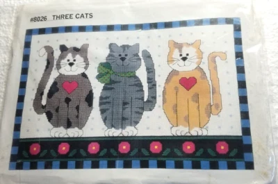 Kit de punto de cruz de tres gatos # 8026 amantes de los gatos Foto 1 de 3