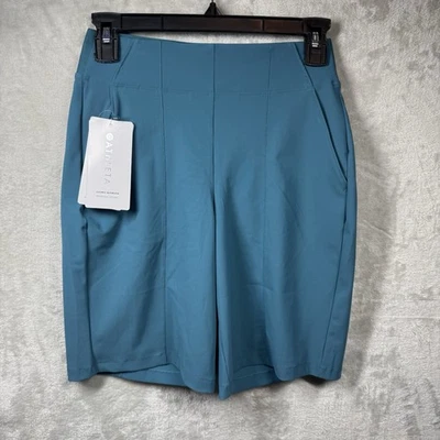 Athleta NUEVO Mujer Corto Talla 0 Verde Azulado Cósmico Bermudas Nylon Resistente al Agua Activo Foto 1 de 4