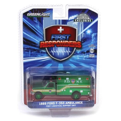 Ambulancia Green Chase 1/64 1989 F-350 unidad de apoyo FDNY primeros en responder 67067 Foto 1 de 3