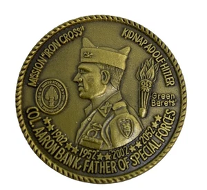Moneda Desafío Cruz de Hierro Misión Banco Aaron Coronel Fuerzas Especiales Ejército de los Estados Unidos Segunda Guerra Mundial - Imagen 1 de 4