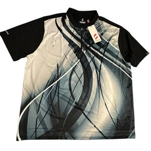 Maglia bowling Savalino 1/4 zip Curtis nera 2XL nuova con etichetta - Foto 1 di 9