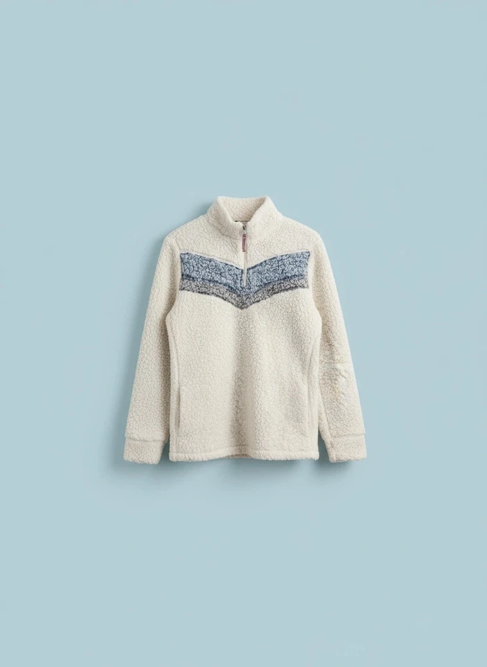 Pullover polar crema vintage impermeable para hombre talla mediana Foto 1 de 1