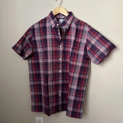 NEW!Indian Bleeding Madras Plaid 100% Cotton Genuine Handwoven Shirt Men’s Large - Image 1 of 4