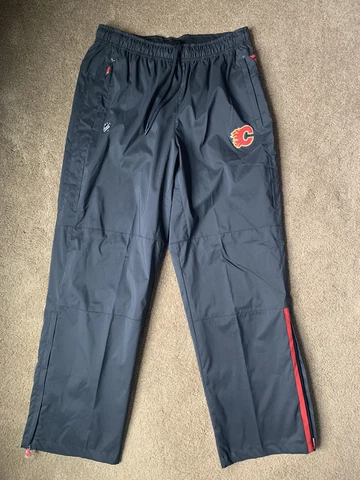Fanatics NHL Authentic Pro Calgary Flames Track Sweatpants Size XL Black Cover