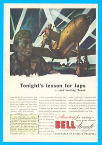 BELL AIRCRAFT Airacobras Victory fighter planes defeat Japanese PRINT AD 1943 - Picture 1 of 3