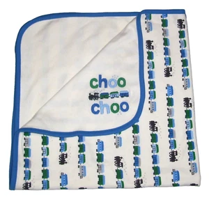 for Gymboree Baby Boy Blue Choo Choo Train Blanket Reversible Blue Green 2015 - Picture 1 of 2
