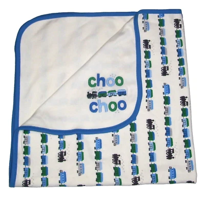 Manta de tren reversible azul verde para Gymboree Baby Boy 2015 Foto 1 de 2