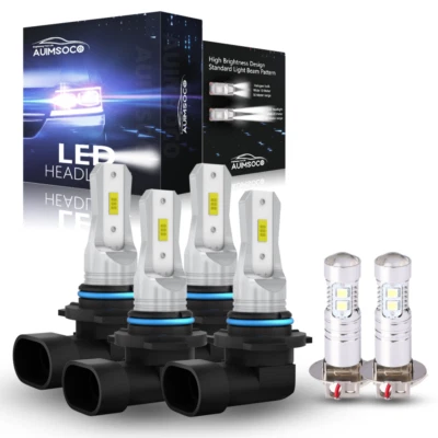 For 2001-2004 Dodge Intrepid Sedan 4-Door LED Headlight + Fog Light Bulbs Combo - Image 1 of 4