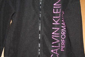 CALVIN KLEIN BLACK LONG SLEEVE ZIP UP FLEECE SWEATSHIRT SIZE 8/10 - Picture 1 of 3