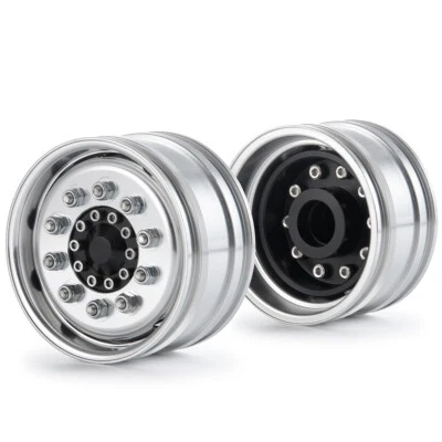 2/4x CNC Aluminium Vorderrad Felgen für RC 1/14 Tamiya Tractor Truck Car - Bild 1 von 4