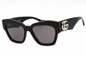 Gafas de sol GUCCI GG1422S 001 marco negro lentes grises 55 mm - Imagen 1 de 4