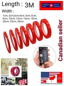 1mm ~ 30mm*3M Strong Double Sided PET Red Adhesive Tape For Cell Phone Repair - Picture 1 of 10
