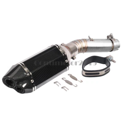 Exhaust Link Pipe For Honda CBR500R CB500X CB500F 12" Dual Outlet Muffler 13-19 - Image 1 of 4