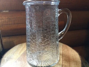 1920’s LE Smith By Cracky Glass Pitcher Crackle Feature Vintage - Picture 1 of 2
