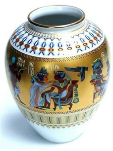 RARE SCENES FROM TOMB OF TUTANKHAMUN TUT LTD ED. VASE #74/2500 - Picture 1 of 7