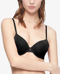 Calvin Klein Perfectly Fit Strapless Push Up Bra Black 36A - Picture 1 of 4
