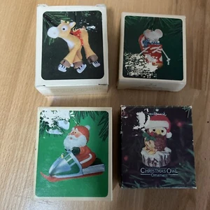 Vintage Lot Of Four 1980s Hallmark Christmas Ornaments In Original Boxes - Picture 1 of 12