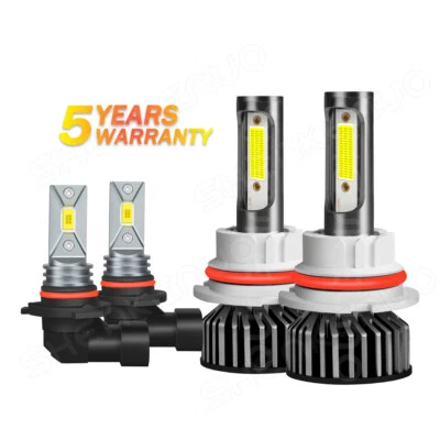 For 2002 - 2005 Dodge Ram 1500 2500 4x White LED Headlight Hi-Lo Fog Light Bulbs - Image 1 of 4