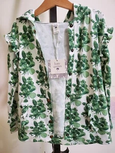 Kate Quinn Snap Hoodie With Pockets Plant Print 7Y 100% Organic Cotton - Picture 1 of 9