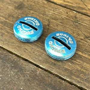 Sugino Super Maxy Cross Dust Caps Old School BMX Blue Crank Arm Ano Alloy 80s - Picture 1 of 8