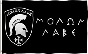 MOLON LABE FLAG 5' x 3' Come & Take Them Old Historic Greece Greek Spartan Races - Picture 1 of 1