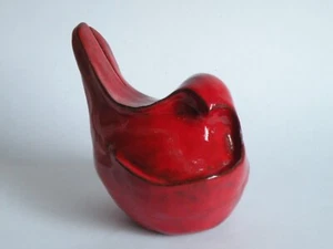 Signierte VOGEL- FIGUR KERAMIKFIGUR Studiokeramik rot  DESIGN - Picture 1 of 9
