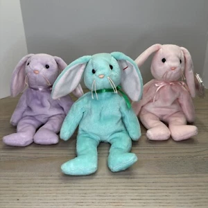 Ty Beanie Baby Hippity Floppity Hoppity Bunny - Hang TAG ERRORs Origiinal Suface - Picture 1 of 24