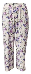 Pantalones Elásticos Mujer 7/8 Patrón Flores Blanco 175296 - Imagen 1 de 2