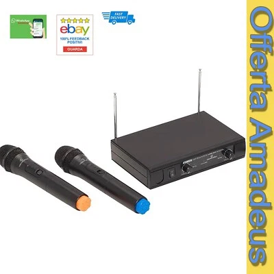 RADIOMICROFONO DOPPIO SOUNDSATION WF-V21HHA 2 MICROFONI MANUALI Palmare - Immagine 1 di 4