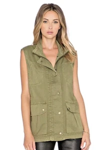 CURRENT ELLIOTT Leisure Vest Army Green Size 2 Medium Oversized Current/Elliott - Picture 1 of 9