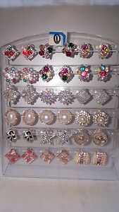 Job lot 18 Pairs Mixed Design Sparkly Diamante stud Earrings NEW Wholesale lot 1