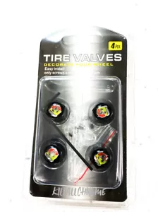 Abarth Dust Caps 4x Black Anti Theft Universal Valve Cap - 595 695 500 Punto 124 - Picture 1 of 2