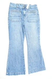 American Eagle Curvy Super Hi-Rise Flare Jeans Womens 16 Blue Next Level Stretch - Picture 1 of 16