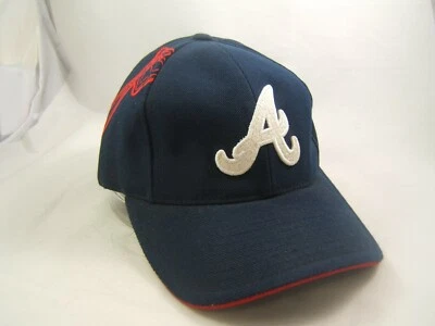 Atlanta Braves Logo Athletic Puma Hat Dark Blue Hook Loop MLB Baseball Cap Foto 1 de 4