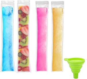 100 Pcs Disposable Ice Popsicle Mold Bags BPA Free Freezer Tubes Ice Candy Pops - Picture 1 of 3