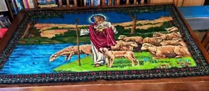 Vintage RT BKLYN NY 53"×34" Jesus Hirte Lamm Psalm 23 religiöser Wandteppich - Bild 1 von 3