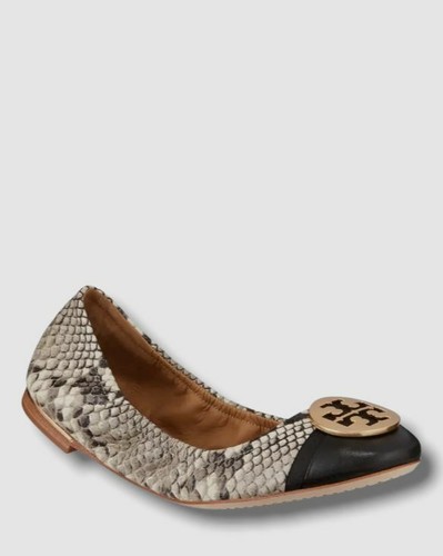 $278 Tory Burch scarpe sandalo da donna in pelle nera Minnie punta a cappuccio US 7