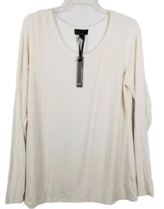Jeans by Buffalo 95% rayon 5% spandex long sleeved comfortable ivory Top Sz L - Picture 1 of 3